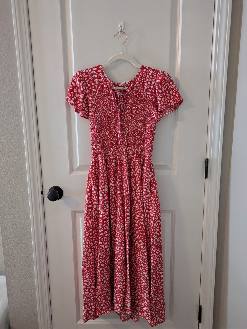 GAP Red Floral Sundress with Tie Detail